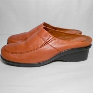 Easy Spirit Leather Mules Rust Sz 9.5 M